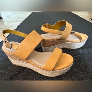 Soda, cork wedges. Size 8. Worn once.